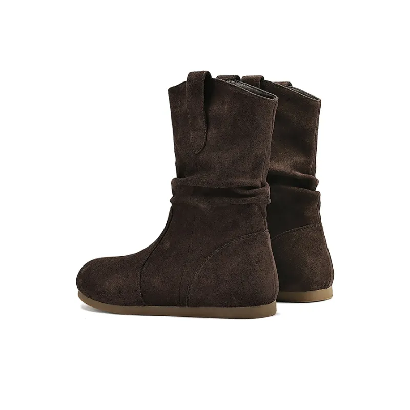 JOSINY Vintage Effortless Style Minimalist Style Versatile Stackable Boots Short Boots Women's Coffee-2