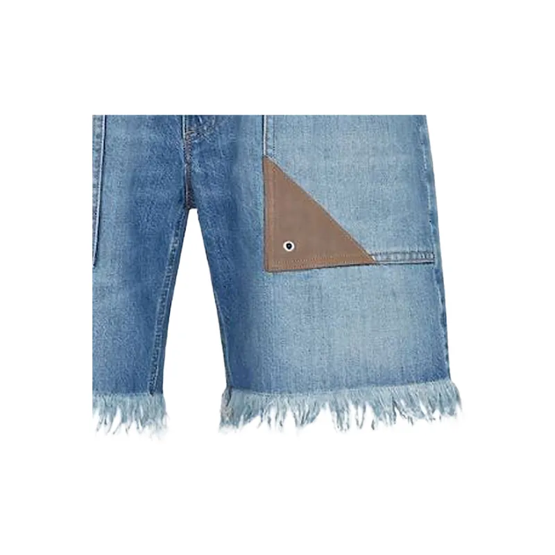 FENDI Denim Shorts Men Blue-3
