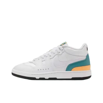Nike Mac Attack Anti Slip Wear Resistant Mid Top Skateboard Shoes Unisex White Cyan