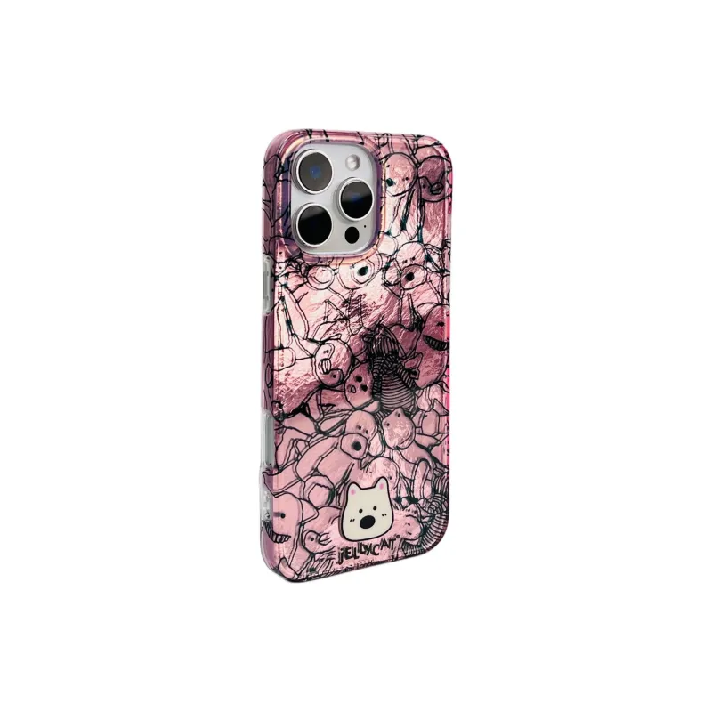 Sopi Acrylic Material Pink Tin Foil Textured Lines Phone Cases Compatible With IPhone 16/15 Pro Max/Apple 13/14 Pro/Max-1