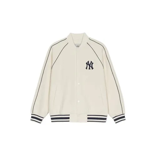 MLB New York Yankees Old Flower Baseball Jacket Unisex Cream