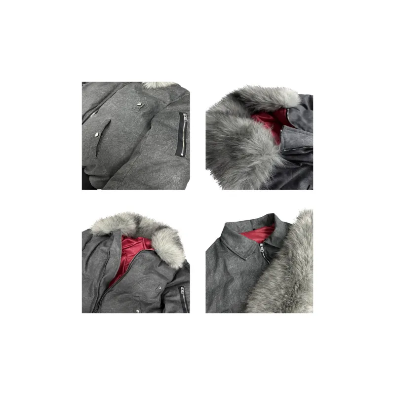 WANNA LAB Puffer Jacket Unisex Gray-2