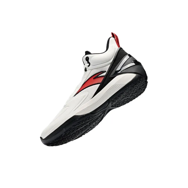 Anta Cushioned Slip Resistant Coverage High Top Basketball Shoes Men's White Black Red-1