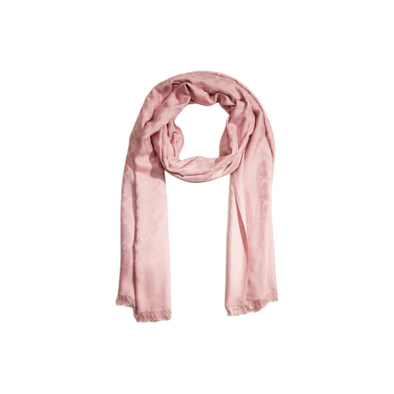 COACH Silk Cotton Knit Scarves Women's Pink-0