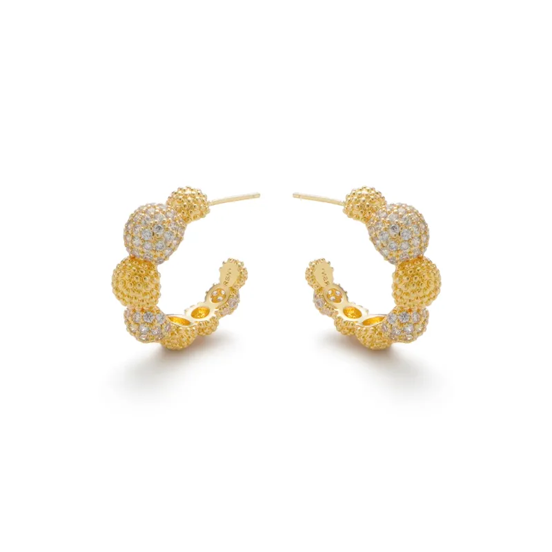 RSNY Gold Plated Copper Stud Earrings Women's-0