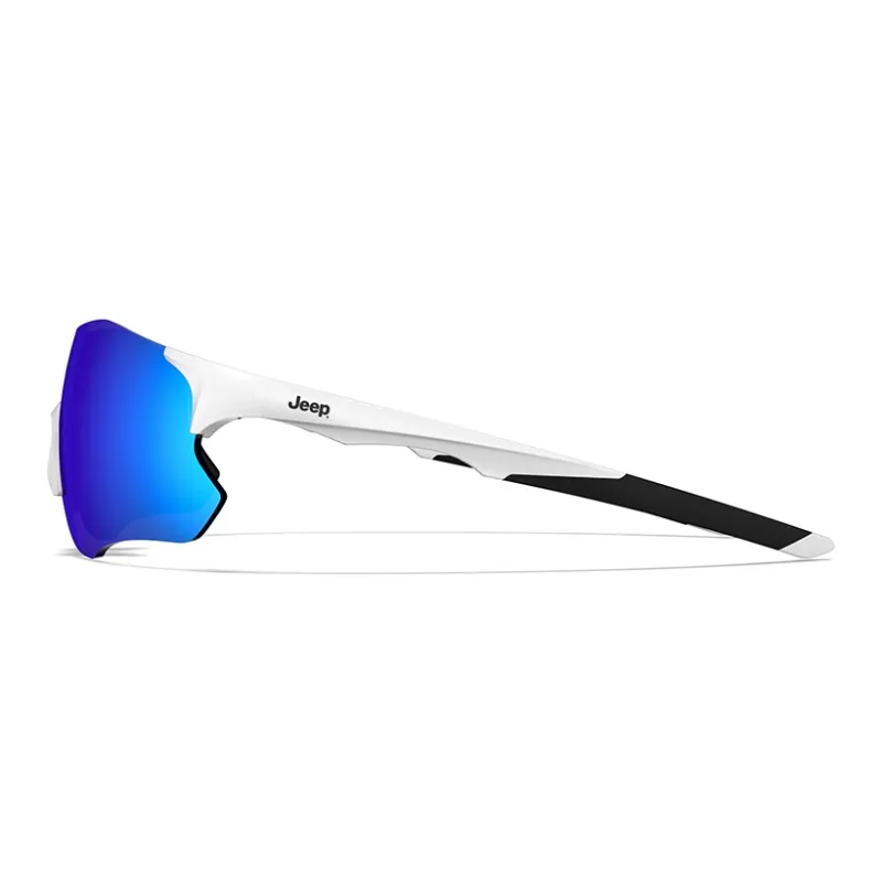 Jeep TR/Memory Plastic Irregular Shape Sunglasses Unisex White-4