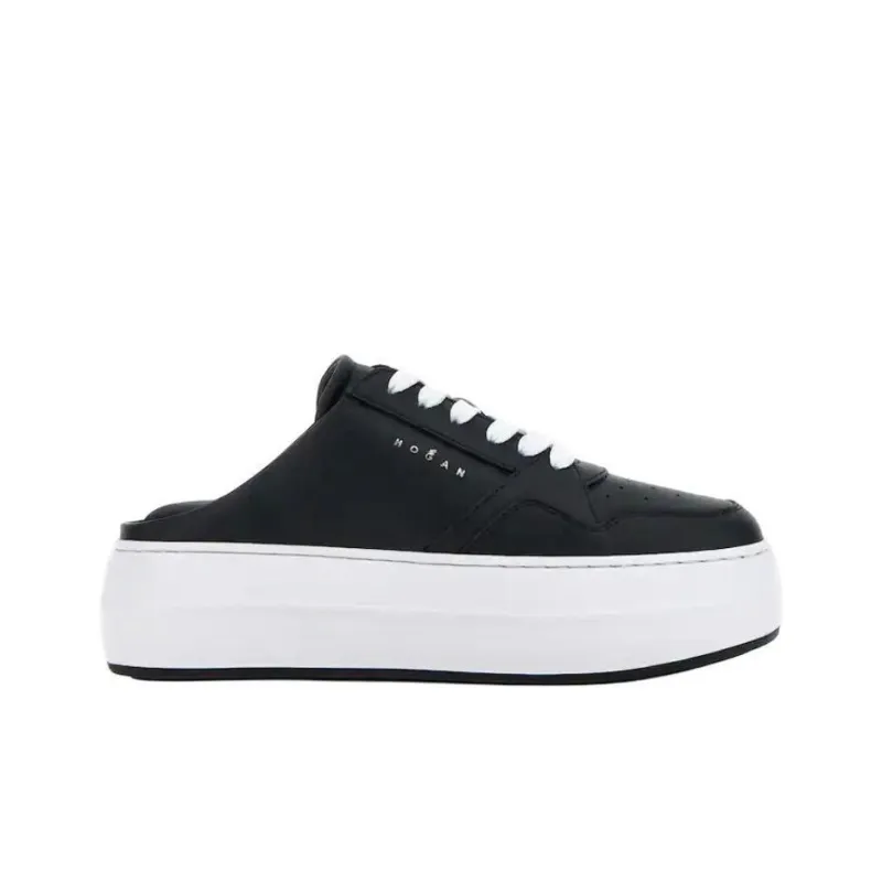 HOGAN Skyscraper Closed Toe Slippers 6.5cm Women's Black-1