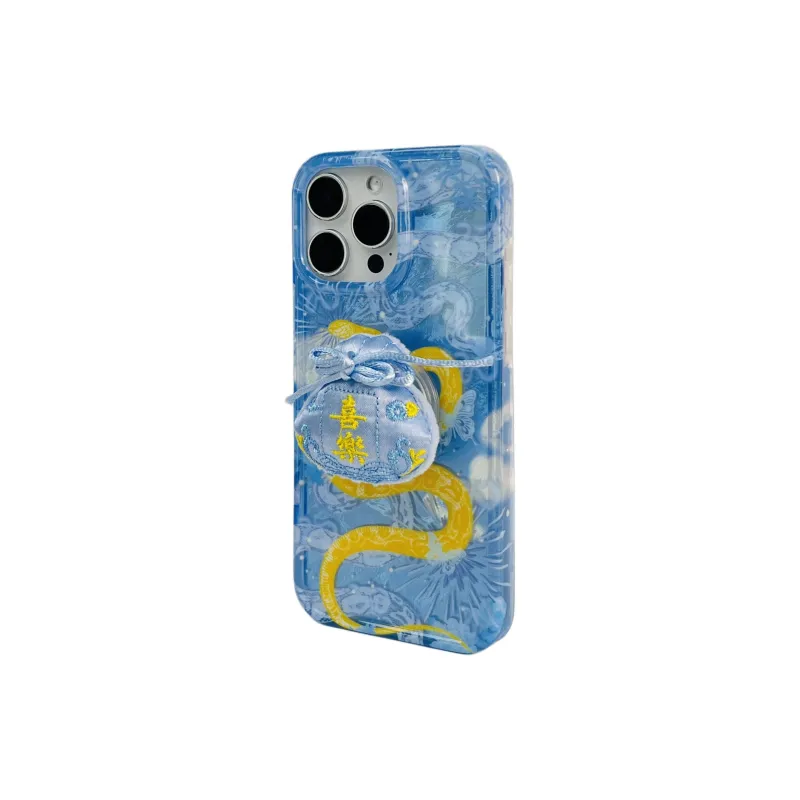 Wei Xin Acrylic Material Snake Year Charm Stand Phone Cases Compatible With IPhone 16/15 Pro Max/Apple 13/14 Pro/Max-18