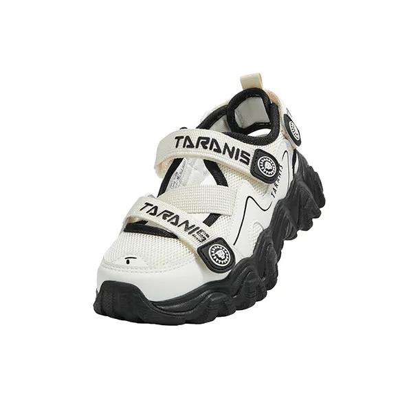 TARANIS Slip Resistant Cushioning Wear Resistant Low Top Kids' Running Shoes Star White/Knight Black Teenagers-2