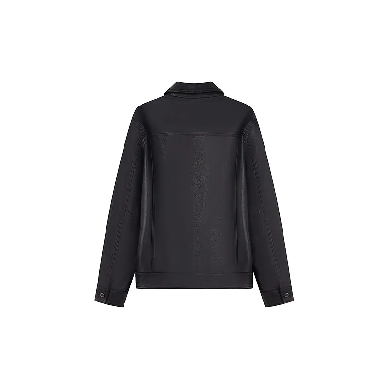 Teenie Weenie Men Leather Jacket Unisex Black-1
