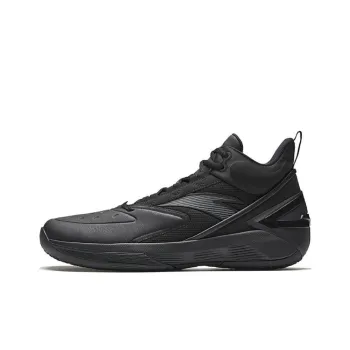 Anta Slip Resistant Coverage Wear Resistant High Top Basketball Shoes Men's Black