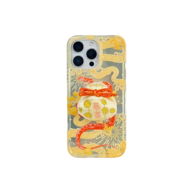 Wei Xin Acrylic Material Snake Year Charm Stand Phone Cases Compatible With IPhone 16/15 Pro Max/Apple 13/14 Pro/Max-8