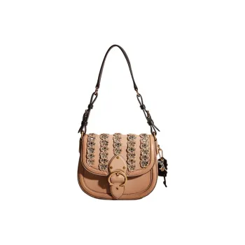 COACH Beat Glove Tanning Saddle Bags Shoulder Bags Small Size Women's Ivory