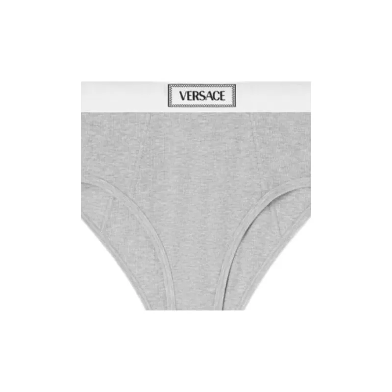 VERSACE High Waist Logo Waistband Briefs-4
