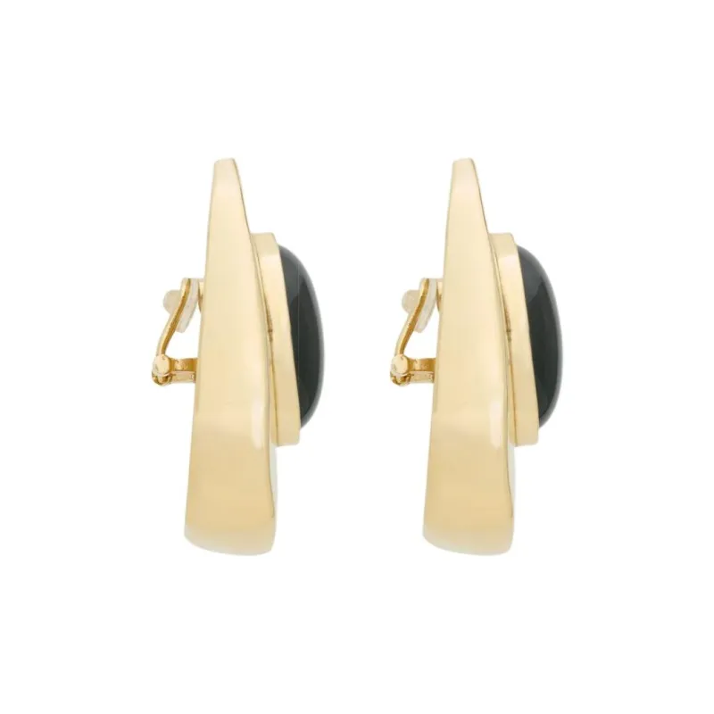 SAINT LAURENT Resin Metal Gemstone Earrings Women's Green-2