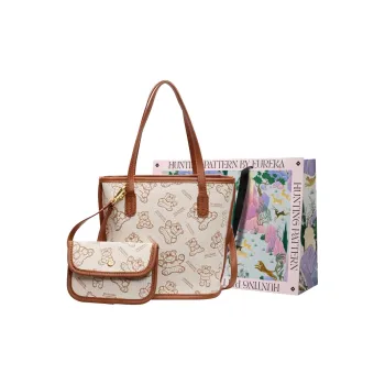BLAKE FLEETO PU Handbag Shoulder Bag Women's Beige/Dark Brown