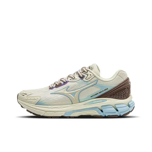 Mizuno Halo Mi Cushioning Anti Slip Wear Resistant Breathability Low Top Running Shoes Women's White Brown Blue