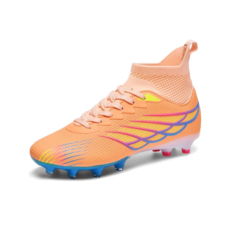 Kuding Non slip Support High Top Kids' Soccer Shoes Teenagers-11
