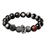 [Chinese Zodiac Dog]Silver Sheen Obsidian Beaded Bracelet