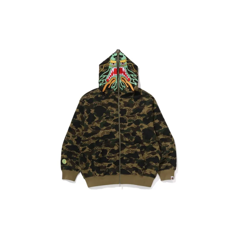 Bape X Clot Camo Shark Full Zip Hoodie-3