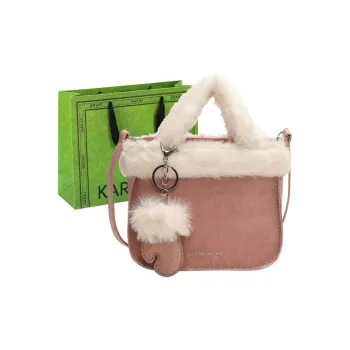 KARUISHA Suede Handbag Regular Women's Pink/Brown