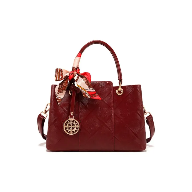 PAYOT Microfiber Synthetic Leather Handbag, One Shoulder Crossbody Bag Regular Women's Burgundy-0