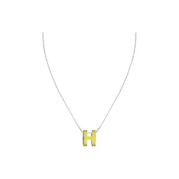 HERMES Metal, Palladium Plated Necklaces Women's Yellow