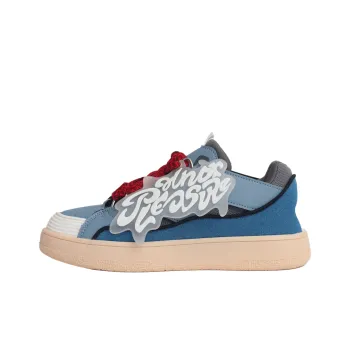 PAIN OR PLEASURE Slip Resistant Low Top Kids' Skateboarding Shoes Blue Teenagers