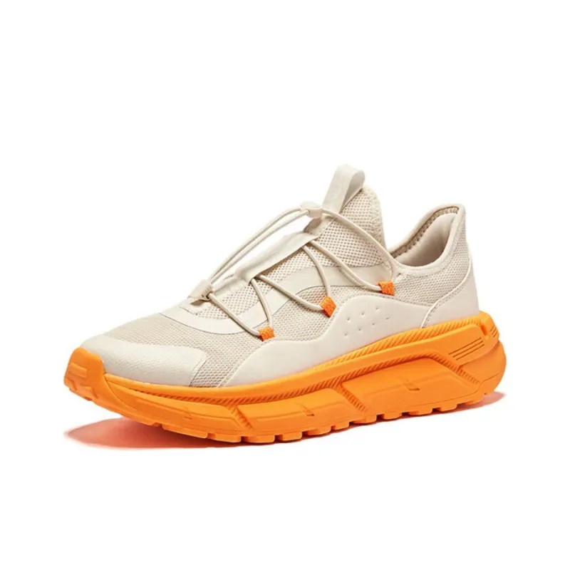 Erke Anti Slip And Wear Resistant Coverage Low Top Chunky Sneakers Men's Beige Orange-1