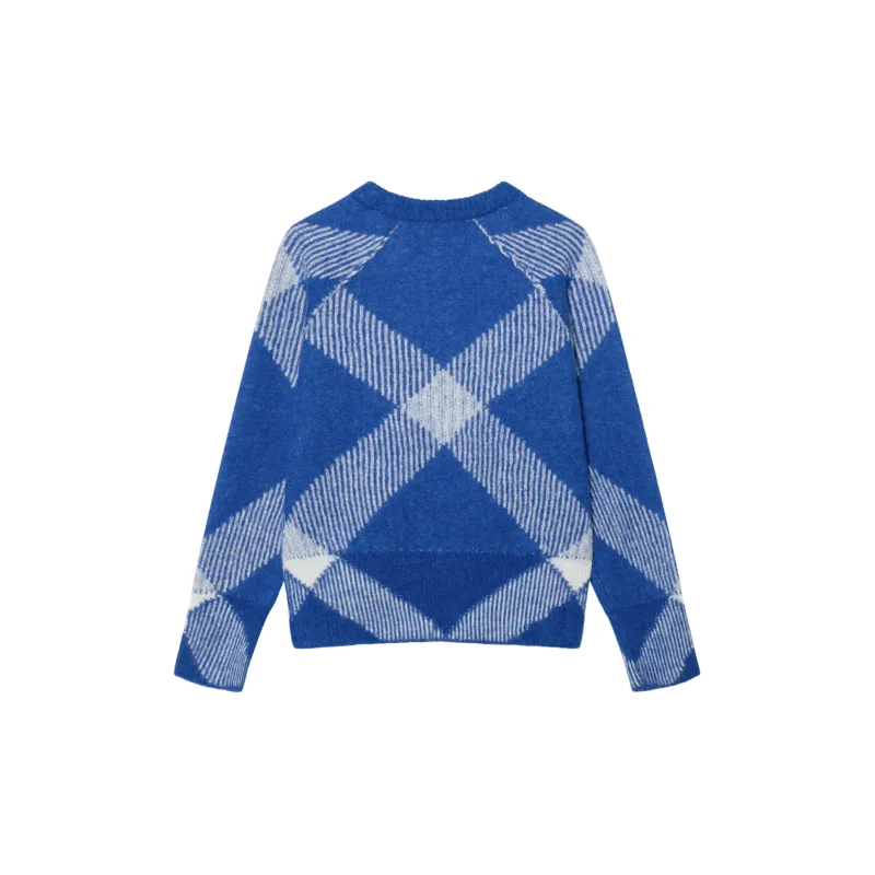 Burberry Check Alpaca Wool Blend Jumper 'Knight'-1