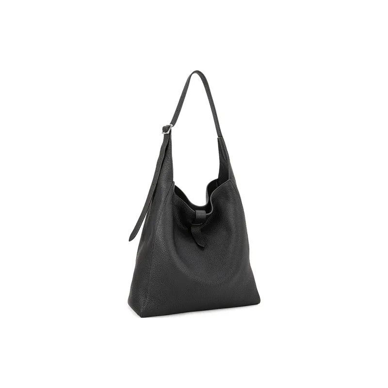 VENOF Top Grain Cow Leather Shoulder Bag Regular Women's Time Black/Elegant Coffee-0