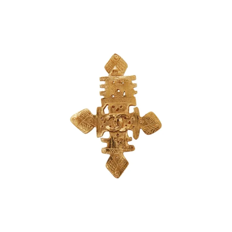 CHANEL 2004 Cc Cross Brooch-0