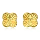 Four-Leaf Clover Stud Earrings 1 Pair (Trumpets)