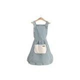 Straps Cotton-Linen Blend Striped Handkerchief Princess Dress[Blue]