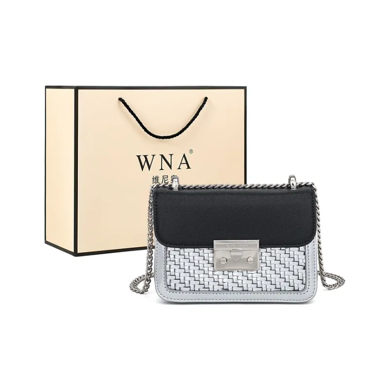 Vigno Synthetic Leather Crossbody Bag Shoulder Bag Regular Women's Black/Silver-5