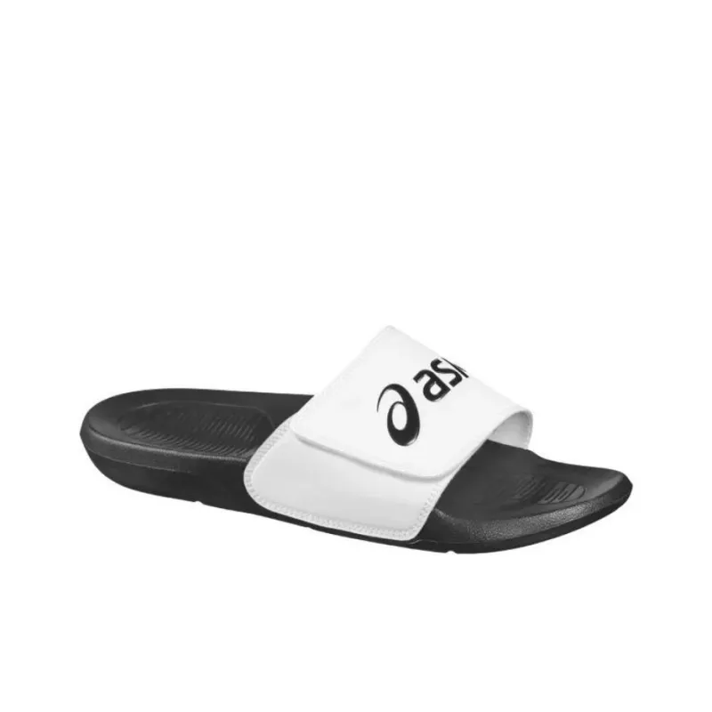Asics Slip Resistant Abrasion Resistant Slide Slippers Men's White Black-1