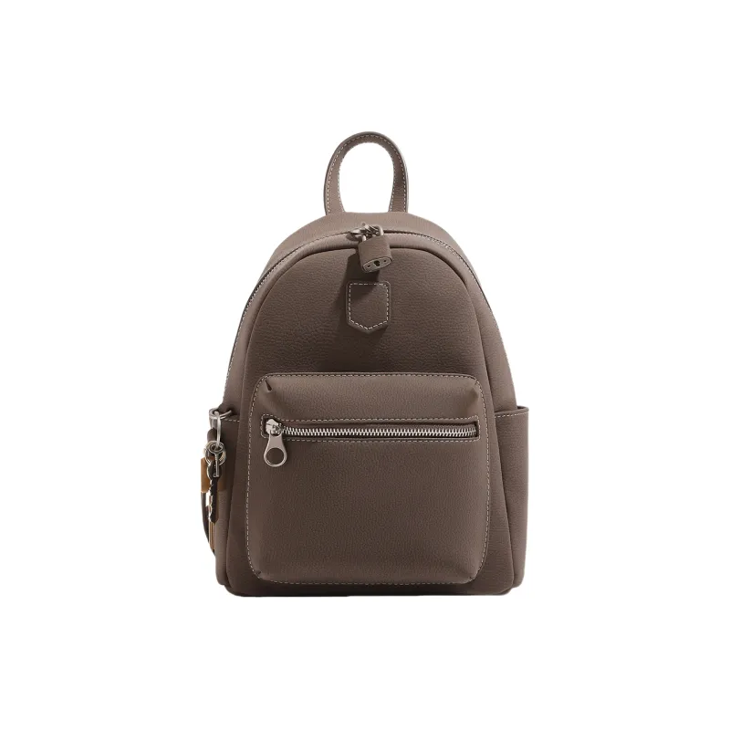 OCTSUI Synthetic Leather Backpack Women's Yellow Brown/Gray-7