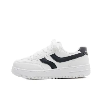 HUANQIU Non slip Lightweight Low Top Skateboard Shoes Women's White Black