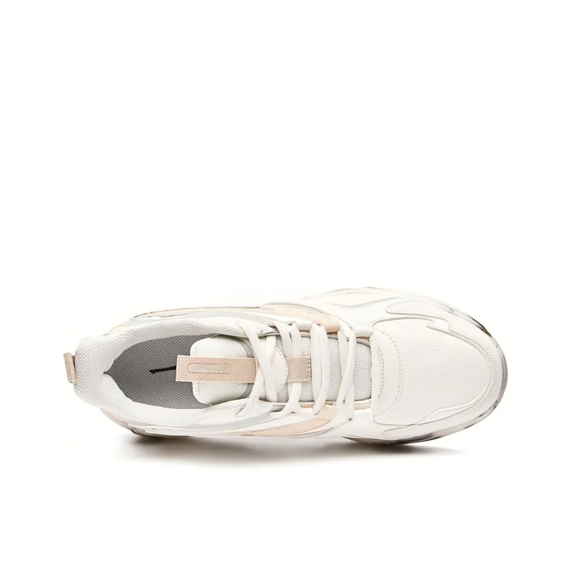 Erke Anti Slip Wear Resistant Low Top Running Shoes Men's White Gray-1