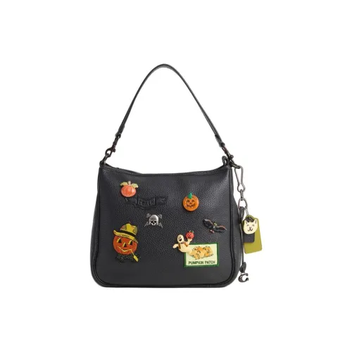 COACH Cary Leather Shoulder Bag Regular Women's Black