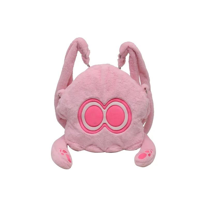 Kaka Tree Plush Backpack Regular Unisex Gray/Pink/Green-3