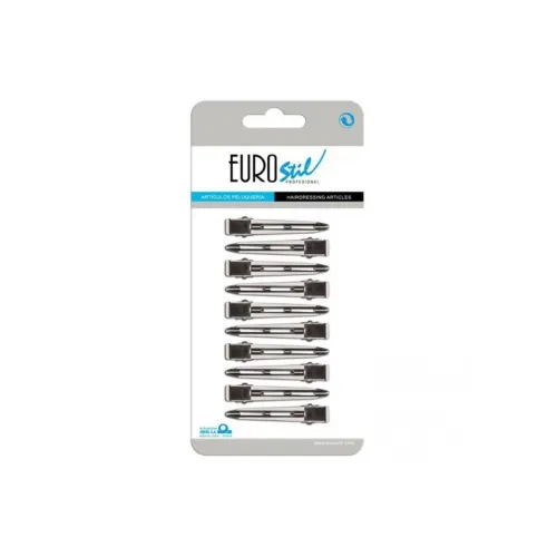 EUROSTIL Medium Size Metal Clip Hairdressing Tools Suitable For Fixed Curl Hair 10 Pack