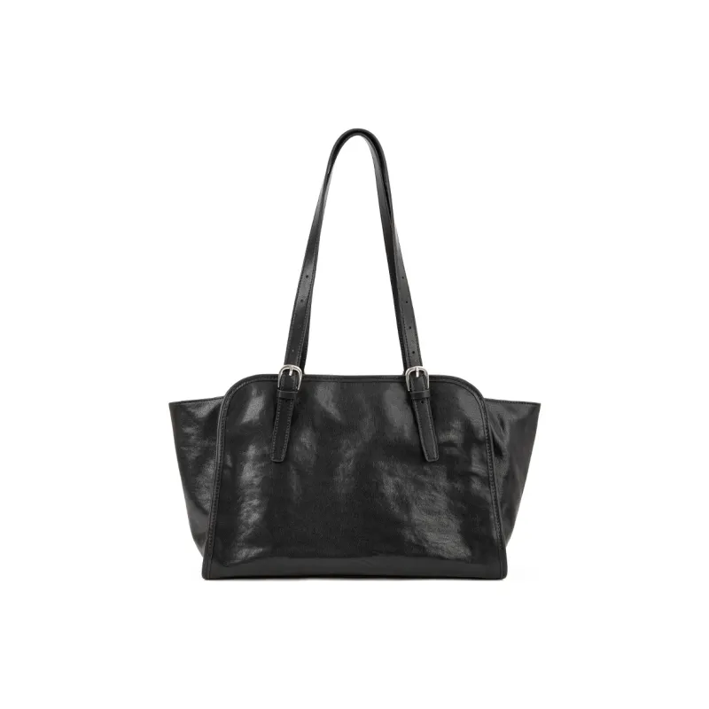 VENOF Top Grain Cow Leather Shoulder Bag Women's Vegetable Tanned Brown/Vegetable Tanned Black-10