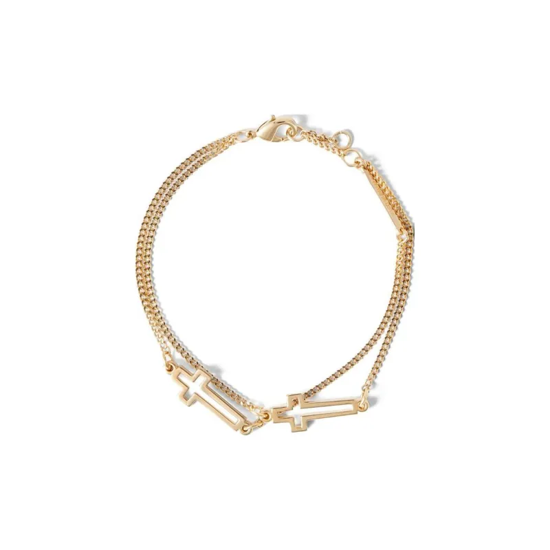 DSQUARED 2 Cross Charm Chain Linked Bracelet-1