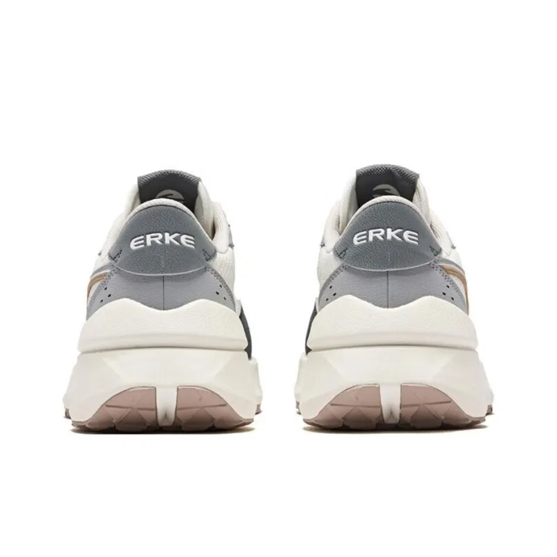 Erke Cushioning Anti-Slip And Wear-Resistant Low-Top Casual Shoes Men's White Gray-4
