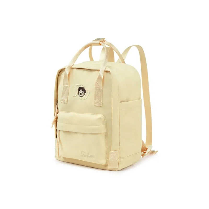 Teenie Weenie Fabric Backpack Unisex Cream Yellow/Sky Blue/Cherry Blossom Pink/Beige Apricot-1