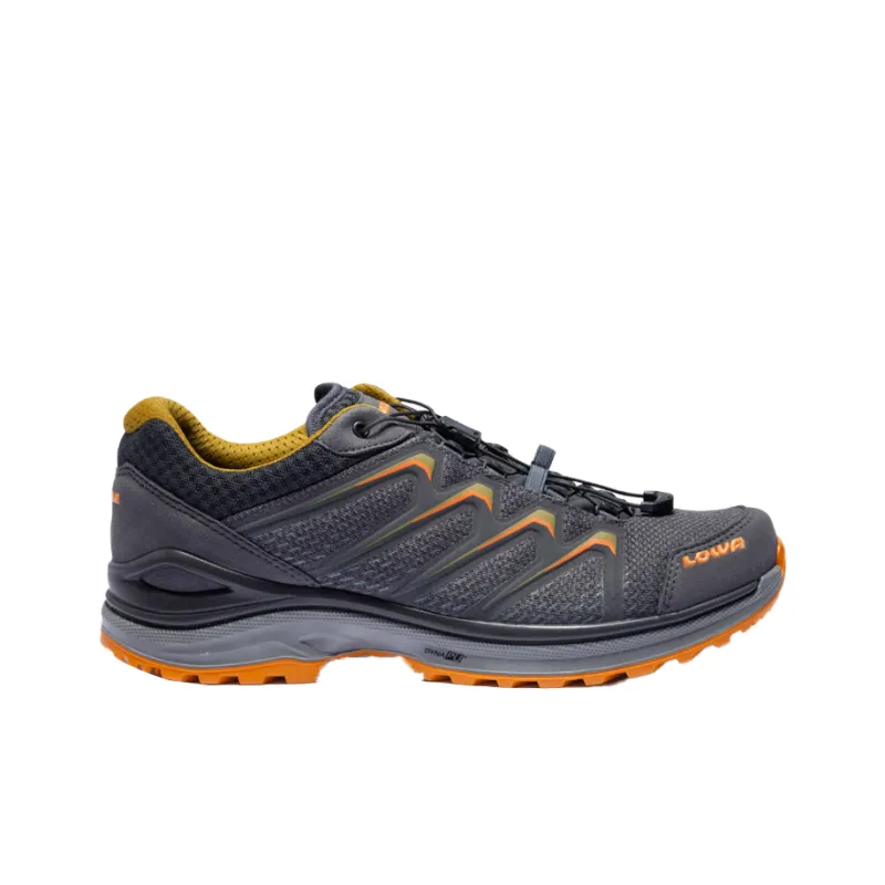 Lowa Maddo Slip Resistant And Abrasion Resistant Coverage Low Top Hiking Shoes Men's Black Gray Orange-1