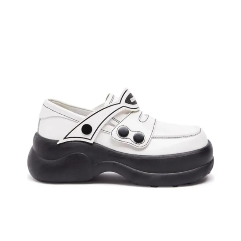 Cabbeen Girlish Wind Loafers Women's Quartz White-1