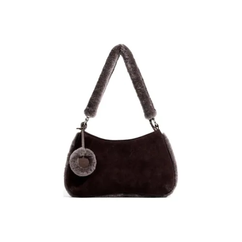FAIRWHALE Cow Leather One Shoulder Treasure Medium Size Women's Rose Purple/Small Brown Cow