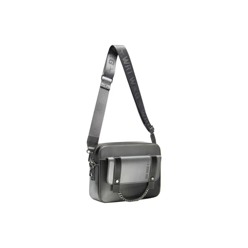 LiNing Synthetic Leather Handbag Regular Unisex Silver Gray-2